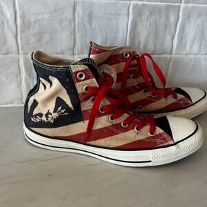 Converse Chuck Taylor Vtg American Flag w/ Eagle High Hi Top Shoes M 8 W 10